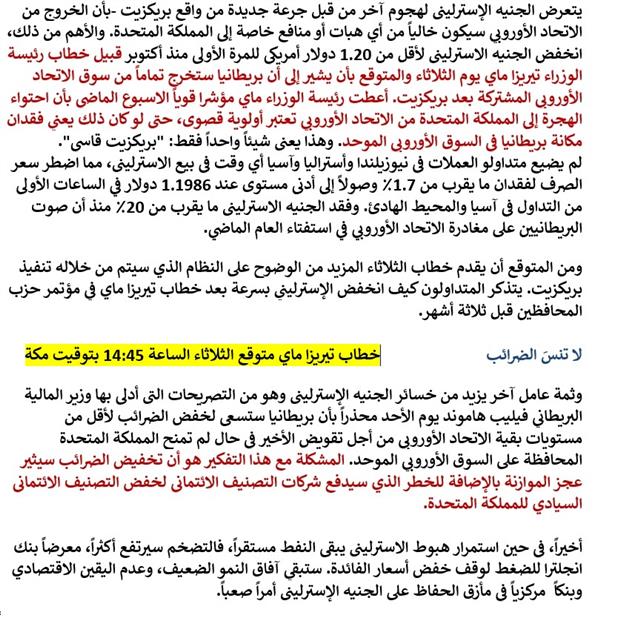 Arabic Theresamay Speech جرعة الواقع تضرب الإسترليني - Arabic Theresamay Speech (Chart 1)